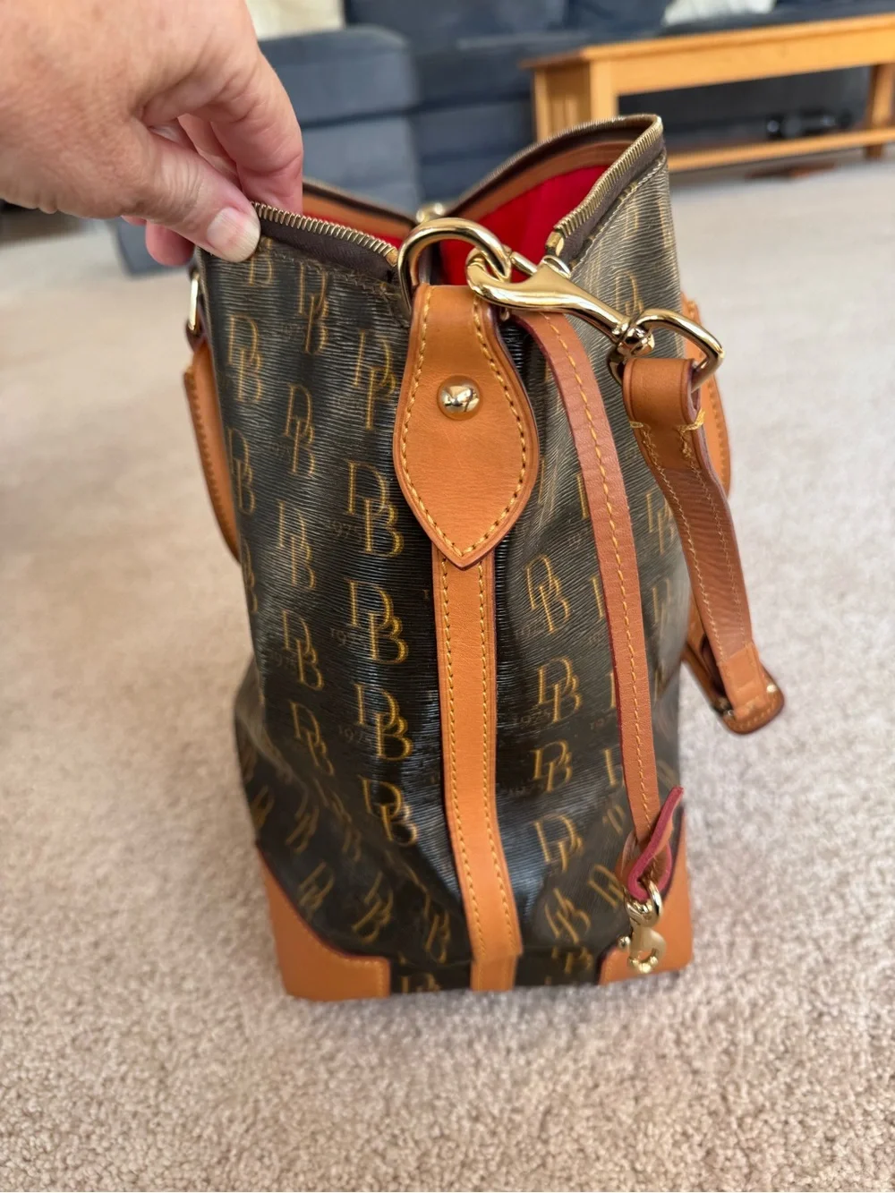DOONEY & BOURKE DB Monogram Coated Canvas Satchel & Matching Wallet